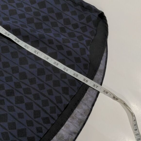 CAbi #3102 Harlequin Shift Dress Blue and Black size Medium - Picture 8 of 9